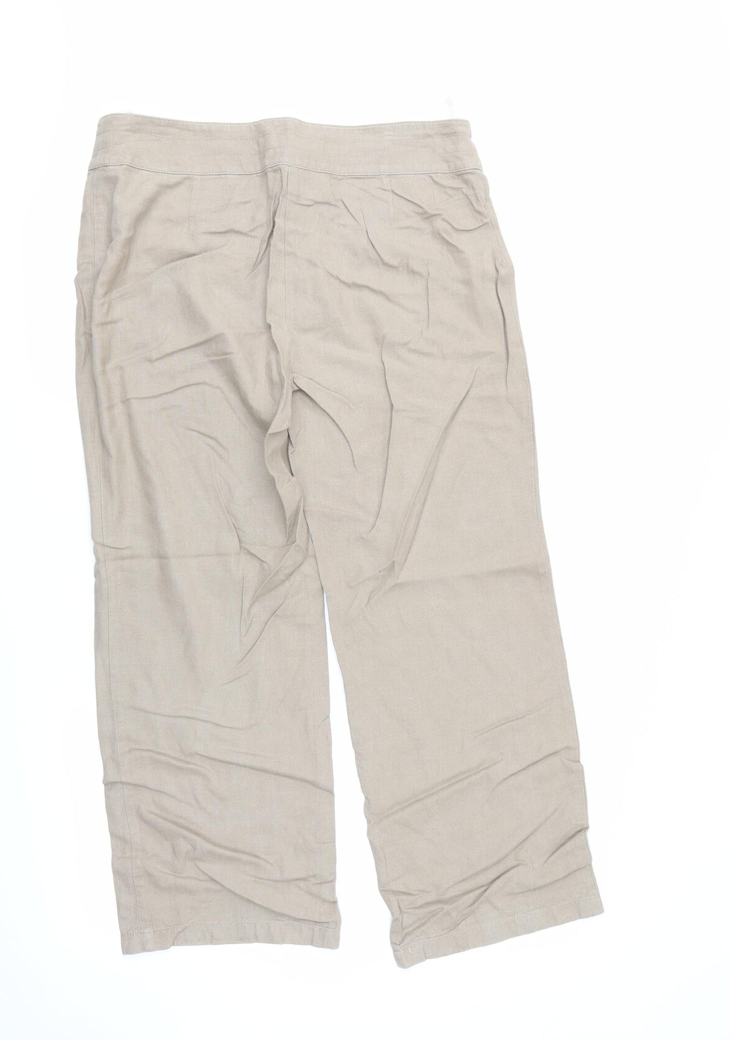 M&S Woman Womens Beige   Trousers  Size 12 L26.5 in