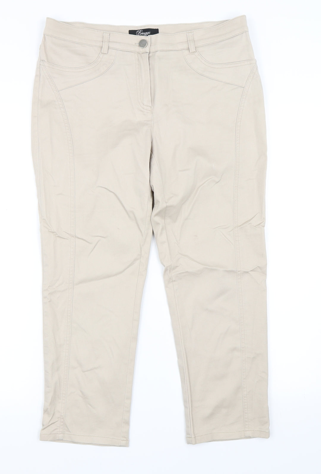 Leruzzi Womens Beige   Trousers  Size 12 L23 in