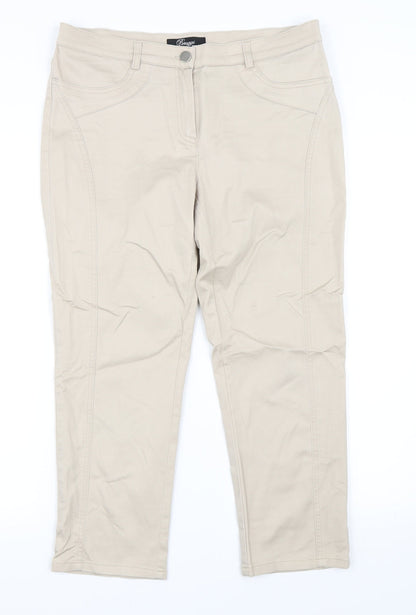 Leruzzi Womens Beige   Trousers  Size 12 L23 in