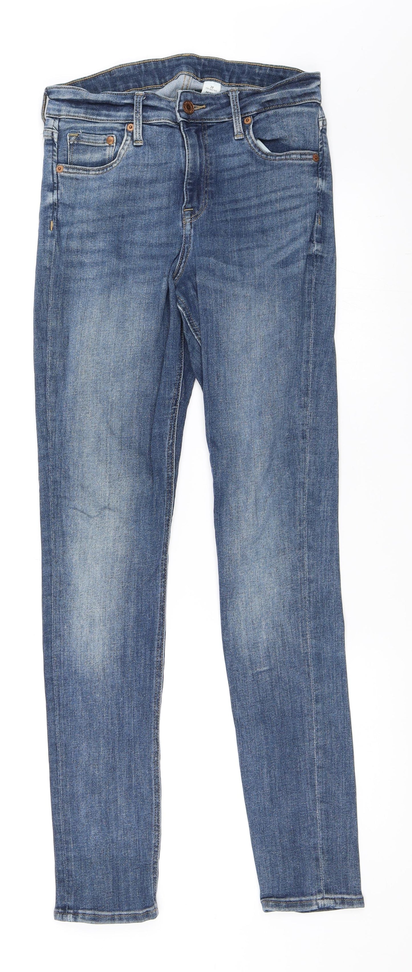 Womens UK Size 28 in H&M Regular Fit Skinny Blue Jeans
