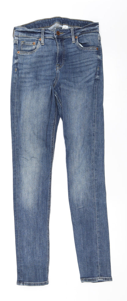 Womens UK Size 28 in H&M Regular Fit Skinny Blue Jeans