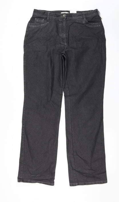 Womens UK Size 32 in Bonita Regular Fit Wide-Leg Grey Jeans