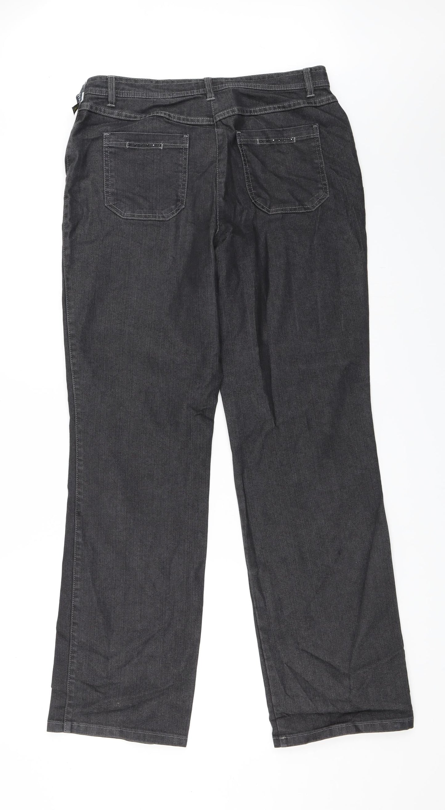 Womens UK Size 32 in Bonita Regular Fit Wide-Leg Grey Jeans