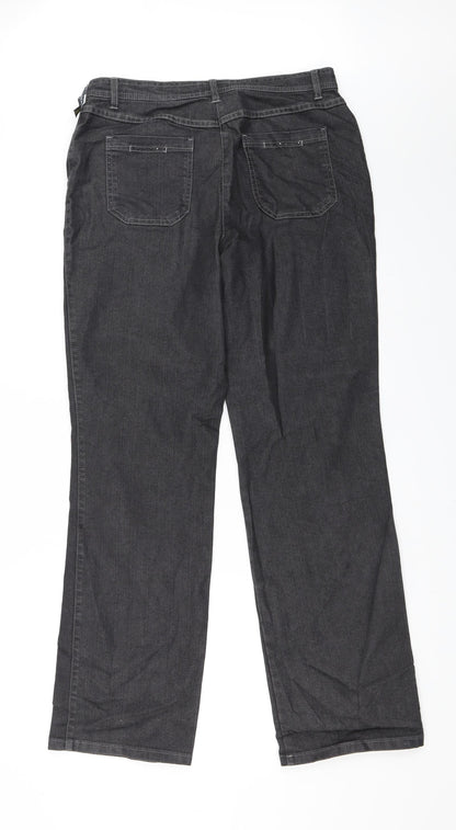 Womens UK Size 32 in Bonita Regular Fit Wide-Leg Grey Jeans