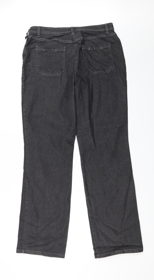 Womens UK Size 32 in Bonita Regular Fit Wide-Leg Grey Jeans