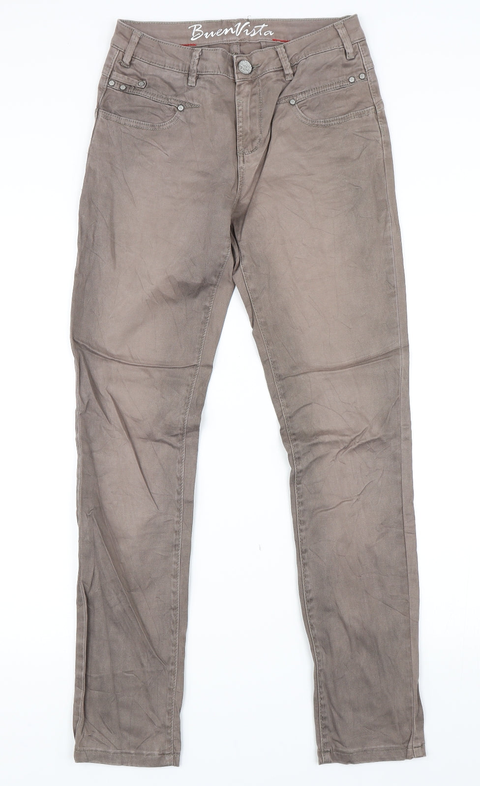 Womens UK Size 27 in Buena Vista Regular Fit Skinny Brown Jeans