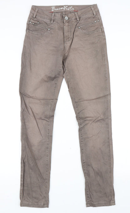 Womens UK Size 27 in Buena Vista Regular Fit Skinny Brown Jeans