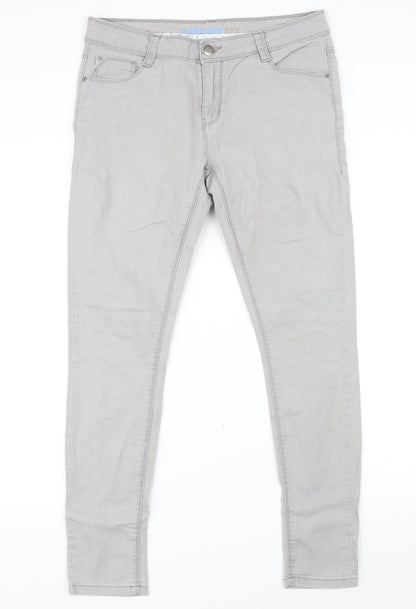 Womens UK Size 12 Preworn Regular Fit Skinny Grey Jeans