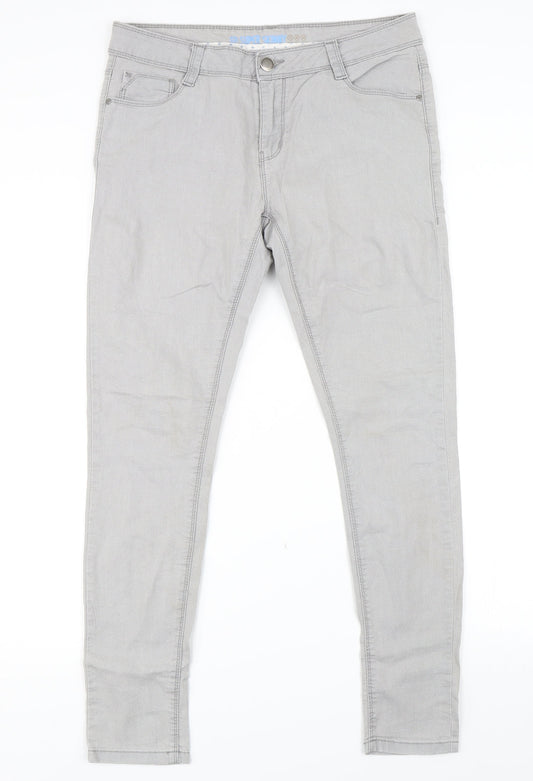 Womens UK Size 12 Preworn Regular Fit Skinny Grey Jeans