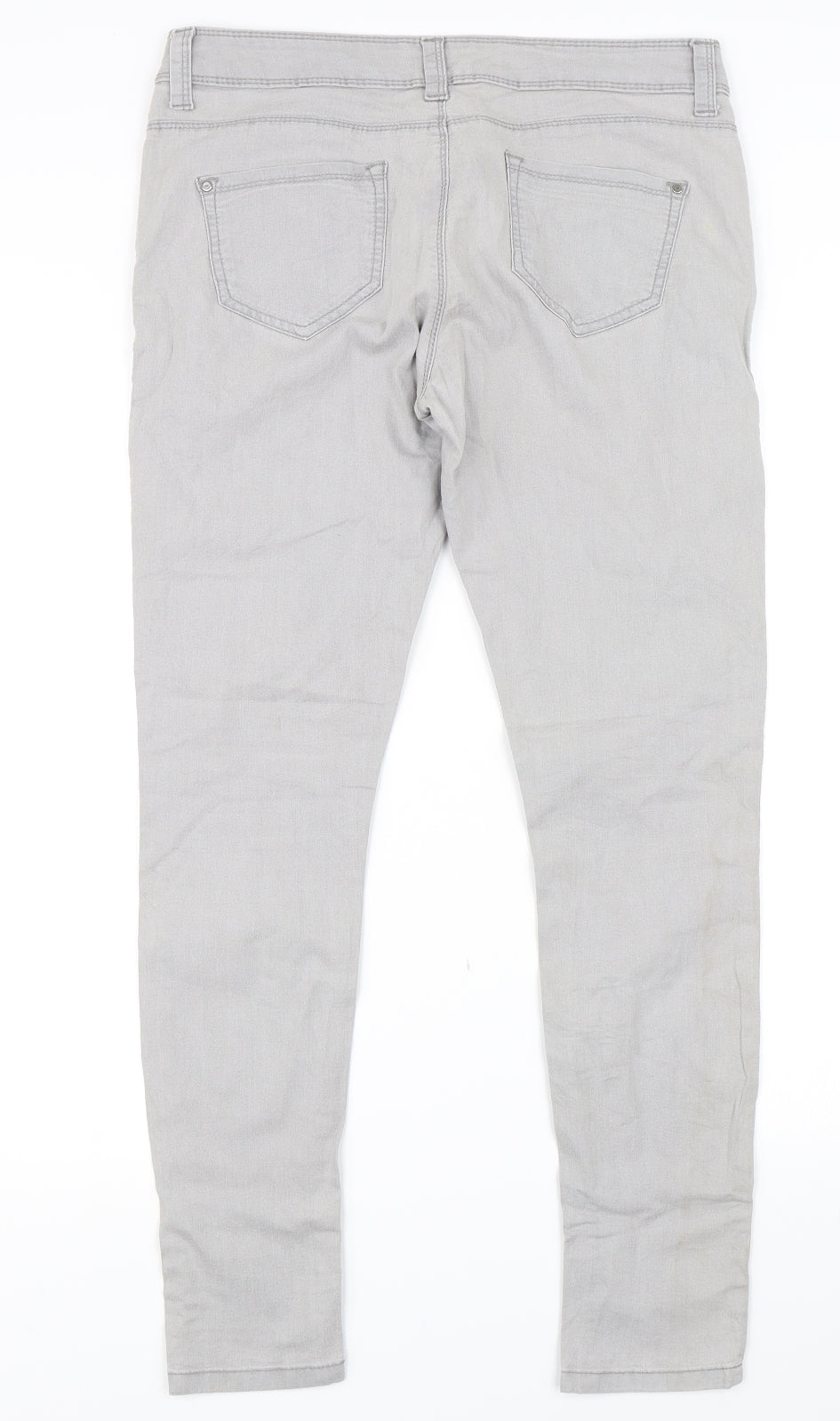 Womens UK Size 12 Preworn Regular Fit Skinny Grey Jeans