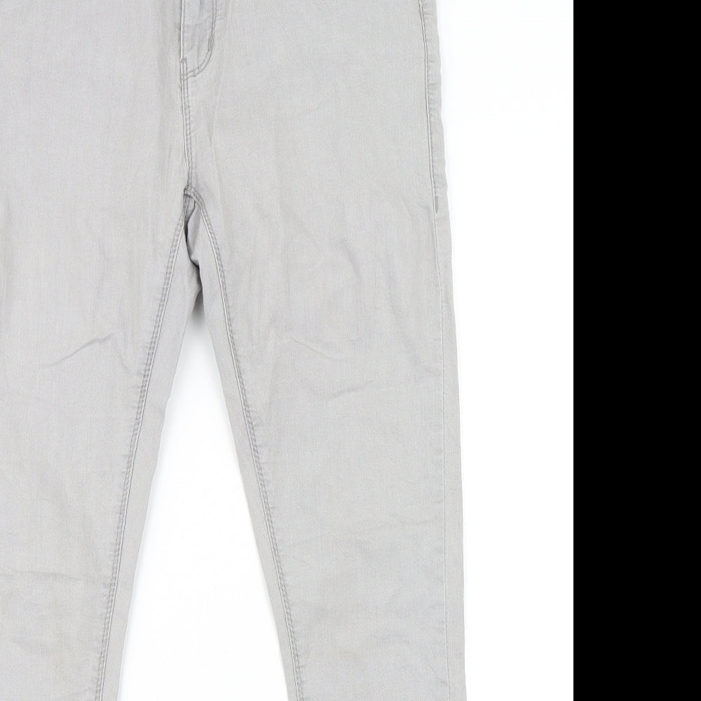 Womens UK Size 12 Preworn Regular Fit Skinny Grey Jeans