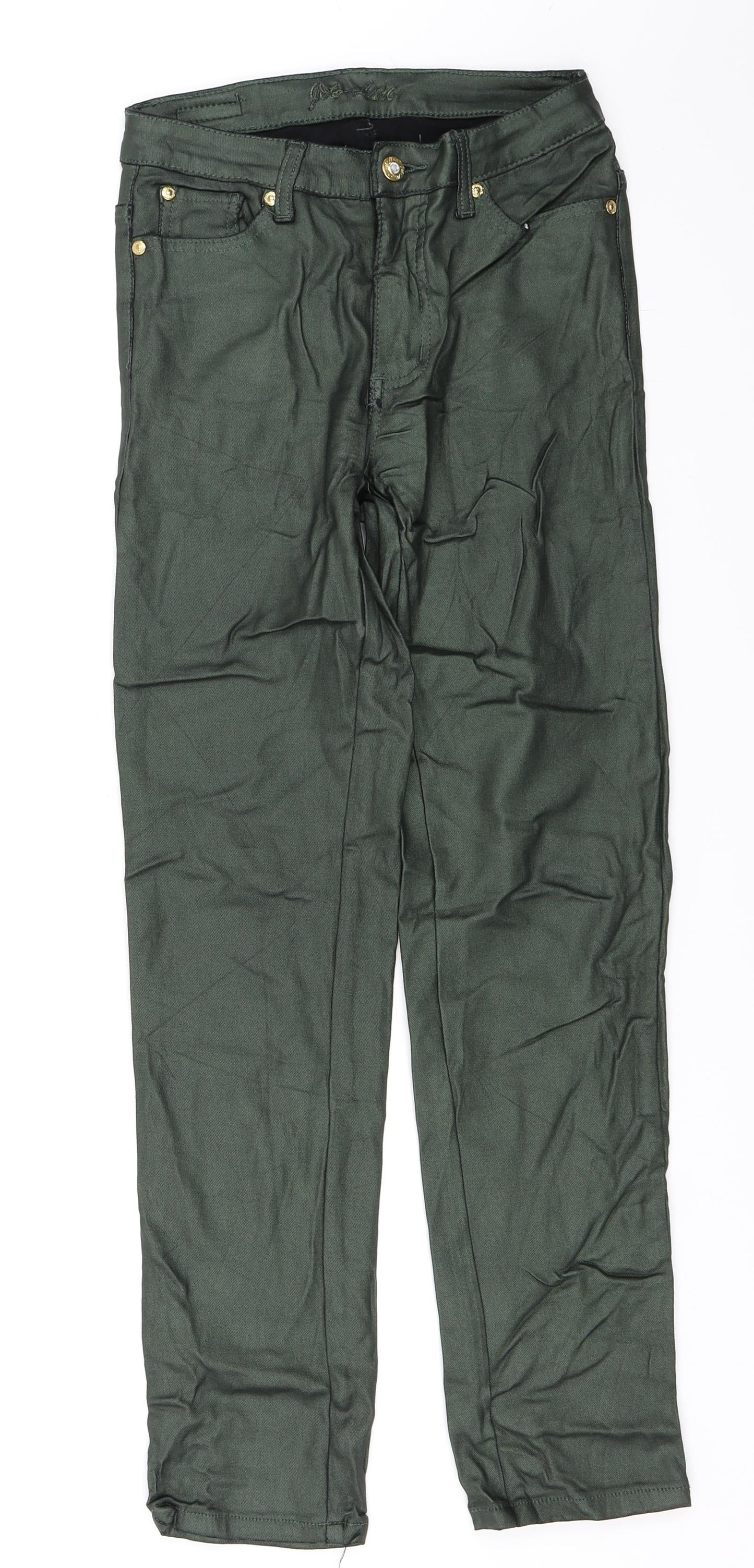 Jet Liue Womens Green   Skinny Jeans Size 36 in L30 in - Wet Look