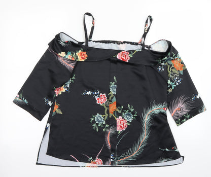 Womens UK Size 8 River Island Black Basic Blouse