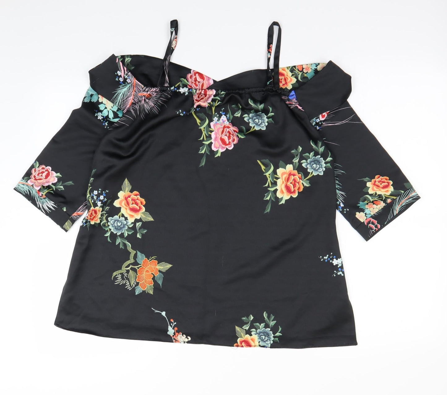 Womens UK Size 8 River Island Black Basic Blouse
