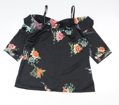 Womens UK Size 8 River Island Black Basic Blouse