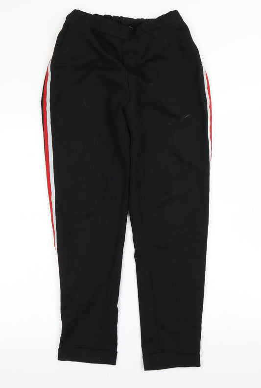 New Look Womens Black Striped  Trousers  Size 8 L28 in
