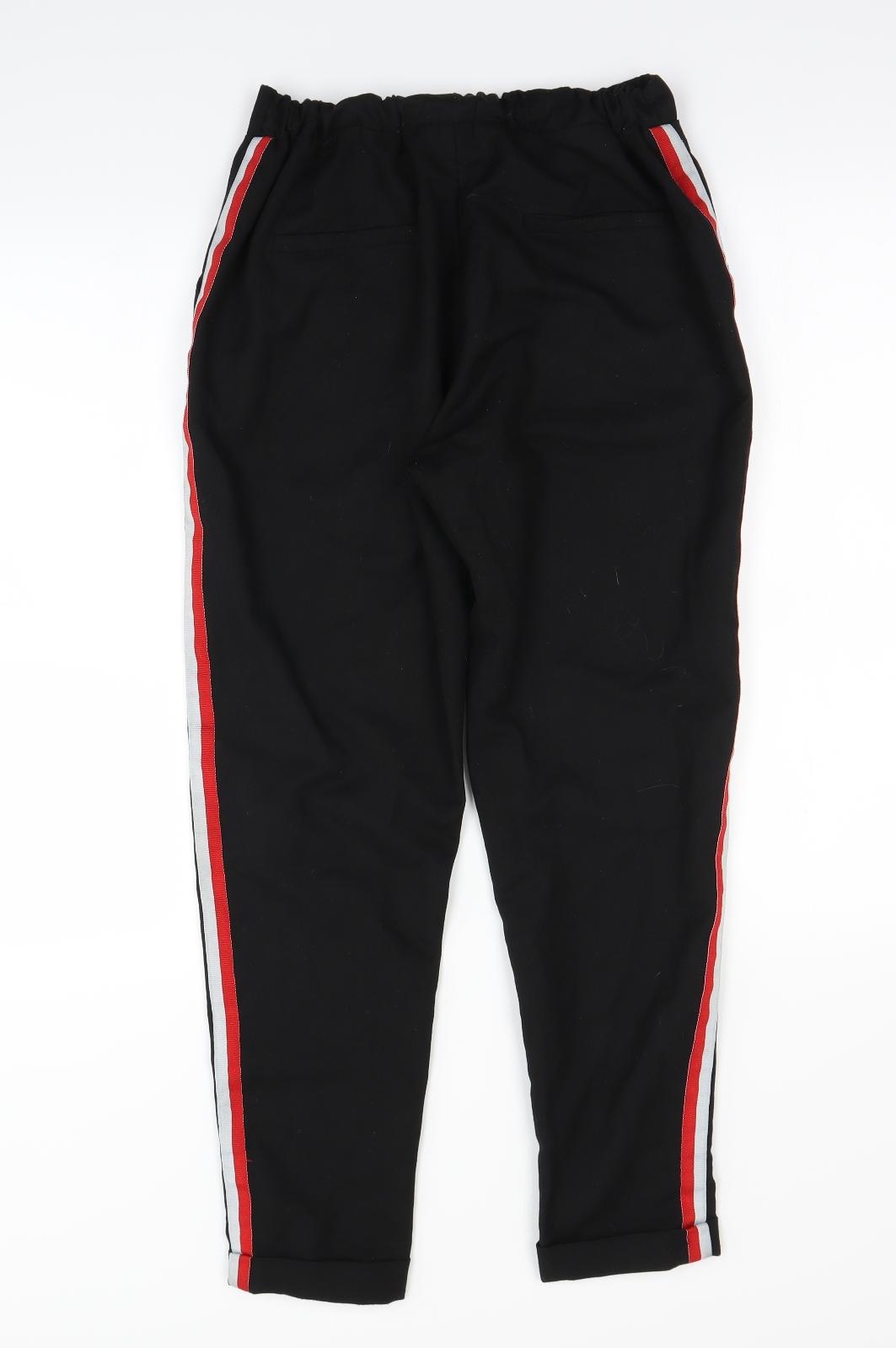 New Look Womens Black Striped  Trousers  Size 8 L28 in