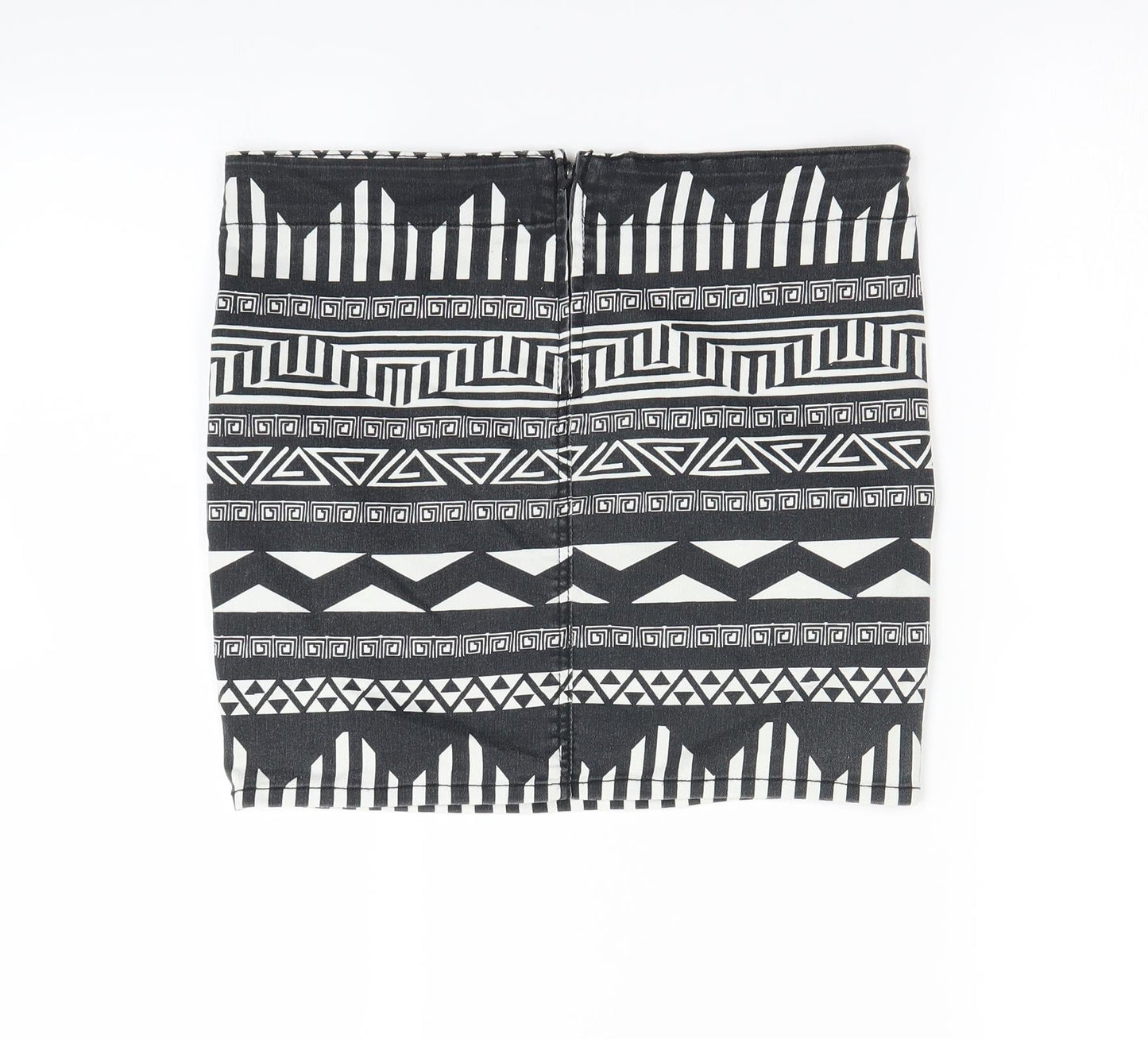 H&M Womens Black Geometric  Mini Skirt Size 8