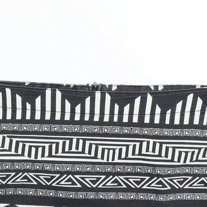 H&M Womens Black Geometric  Mini Skirt Size 8