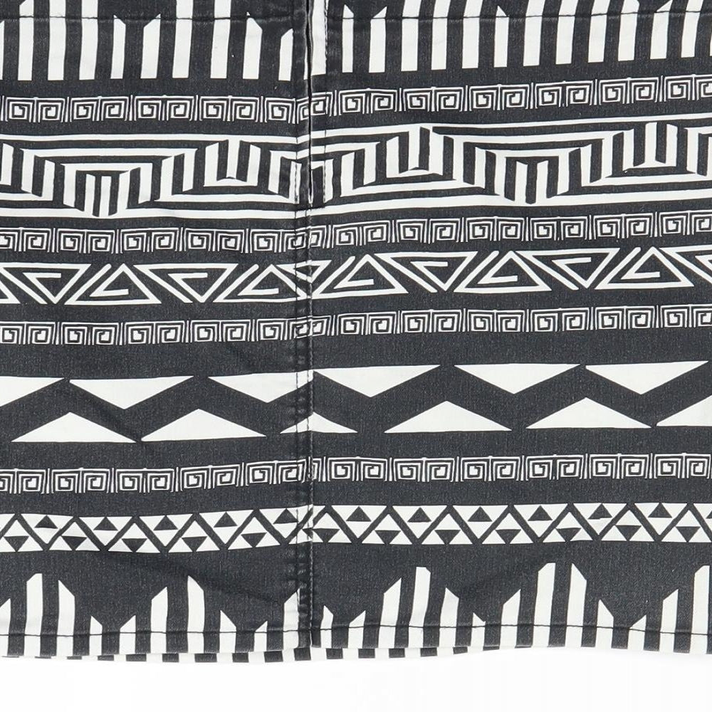 H&M Womens Black Geometric  Mini Skirt Size 8