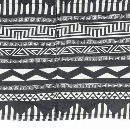 H&M Womens Black Geometric  Mini Skirt Size 8