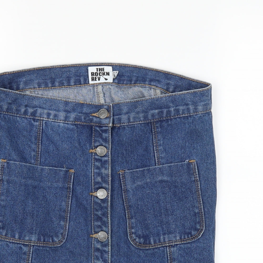 The Rockin Rev Womens Blue   A-Line Skirt Size 10