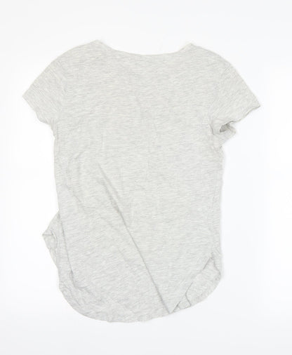 Womens UK Size S Zara Grey Basic T-Shirt