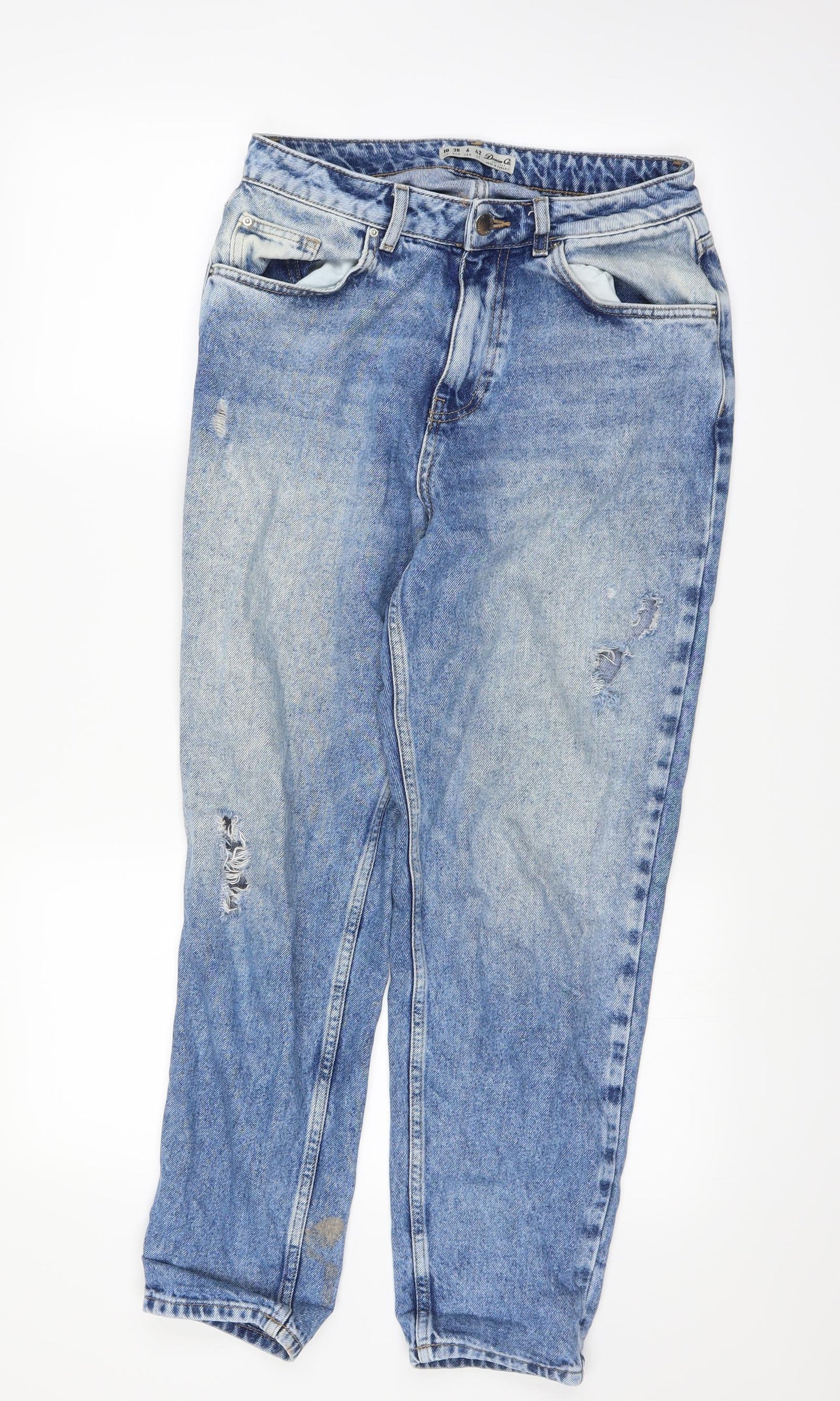 Womens UK Size 10 DENIMCO Regular Fit Straight Blue Jeans