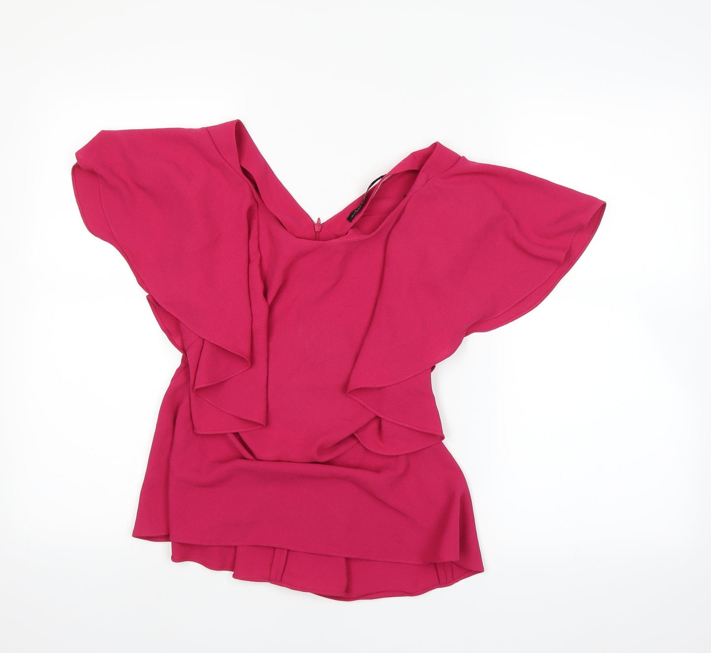 Womens UK Size S Zara Pink Basic T-Shirt