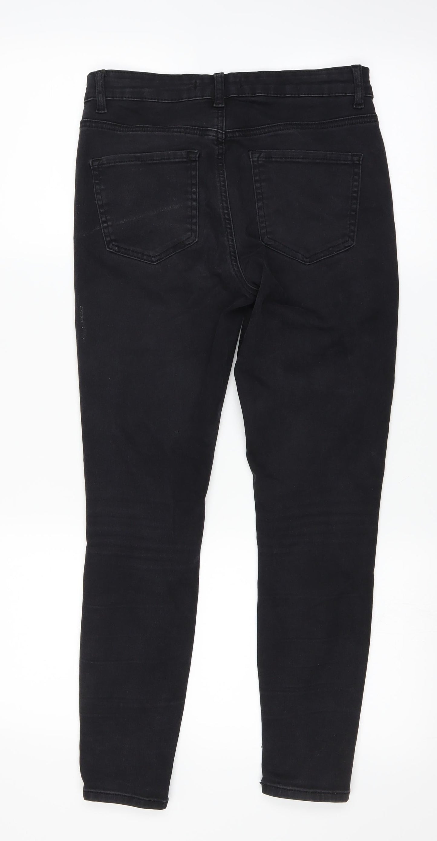 Womens UK Size 12 DENIMCO Regular Fit Skinny Black Jeans