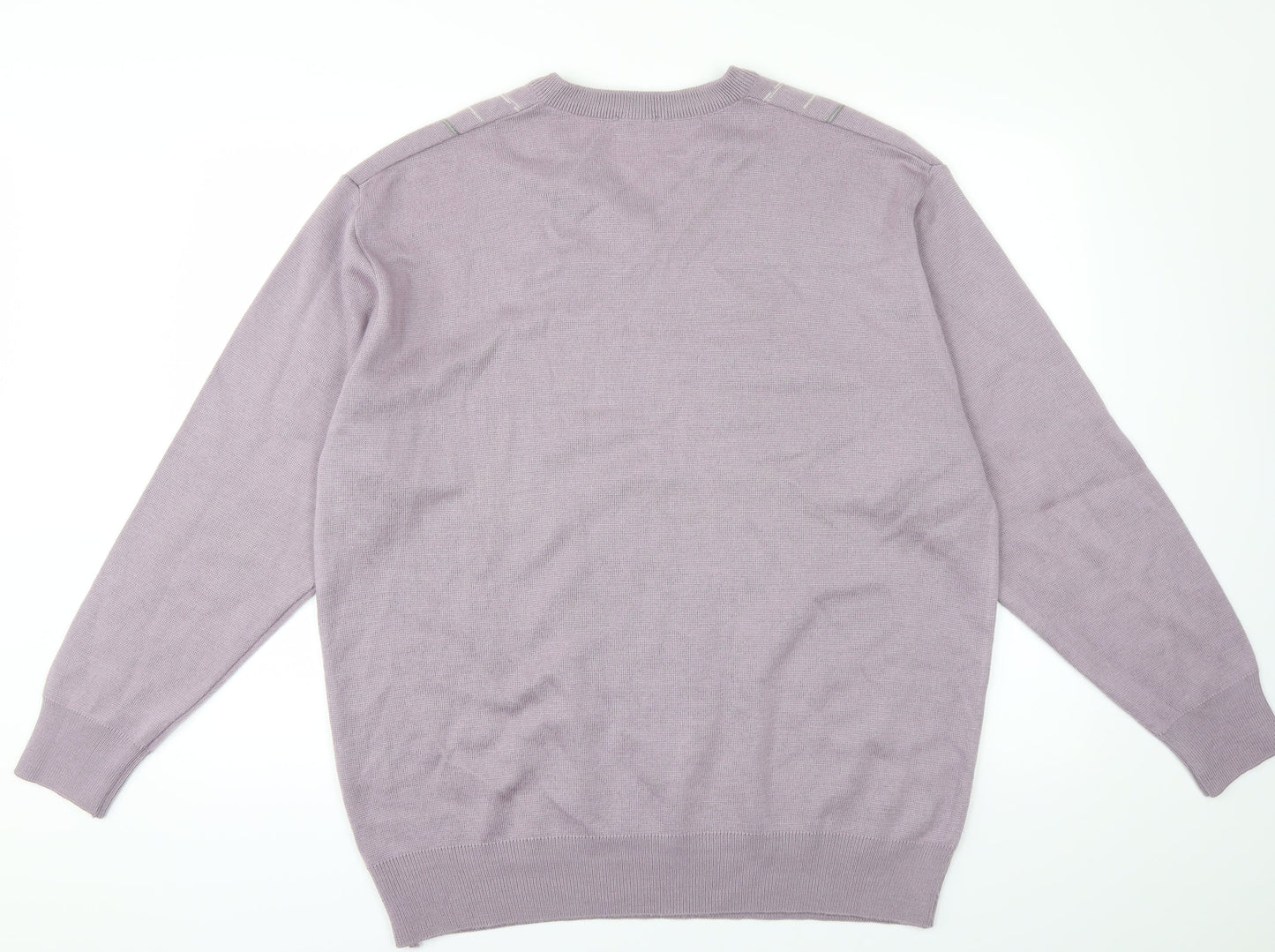 Gabicci Womens Purple Striped Knit Pullover Jumper Size XL