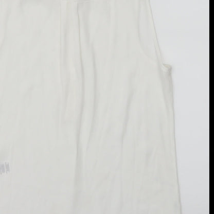 Womens UK Size 10 Dorothy Perkins White Cropped Button-Up