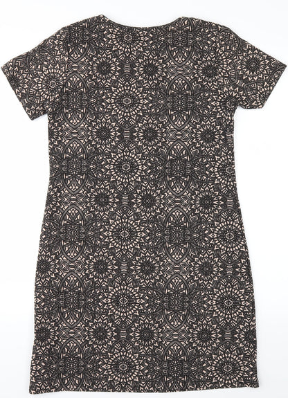 Boohoo Womens Brown Floral  Mini  Size M