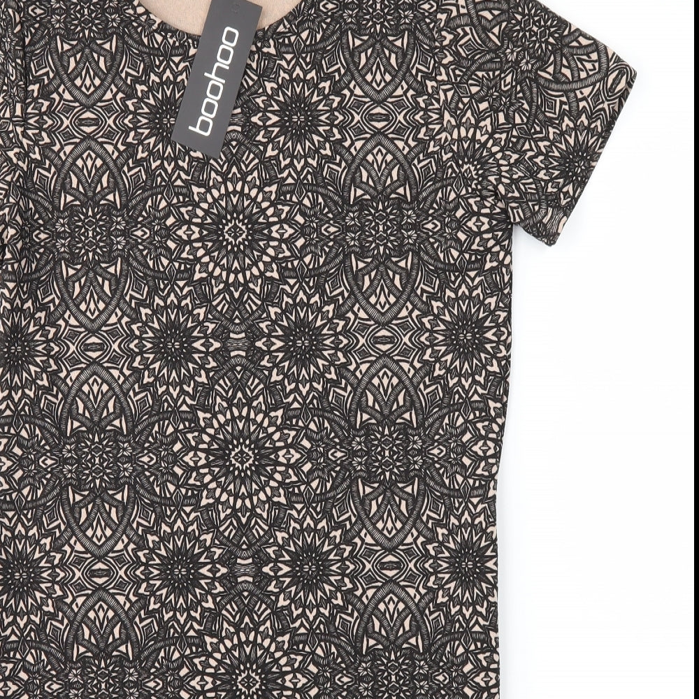 Boohoo Womens Brown Floral  Mini  Size M