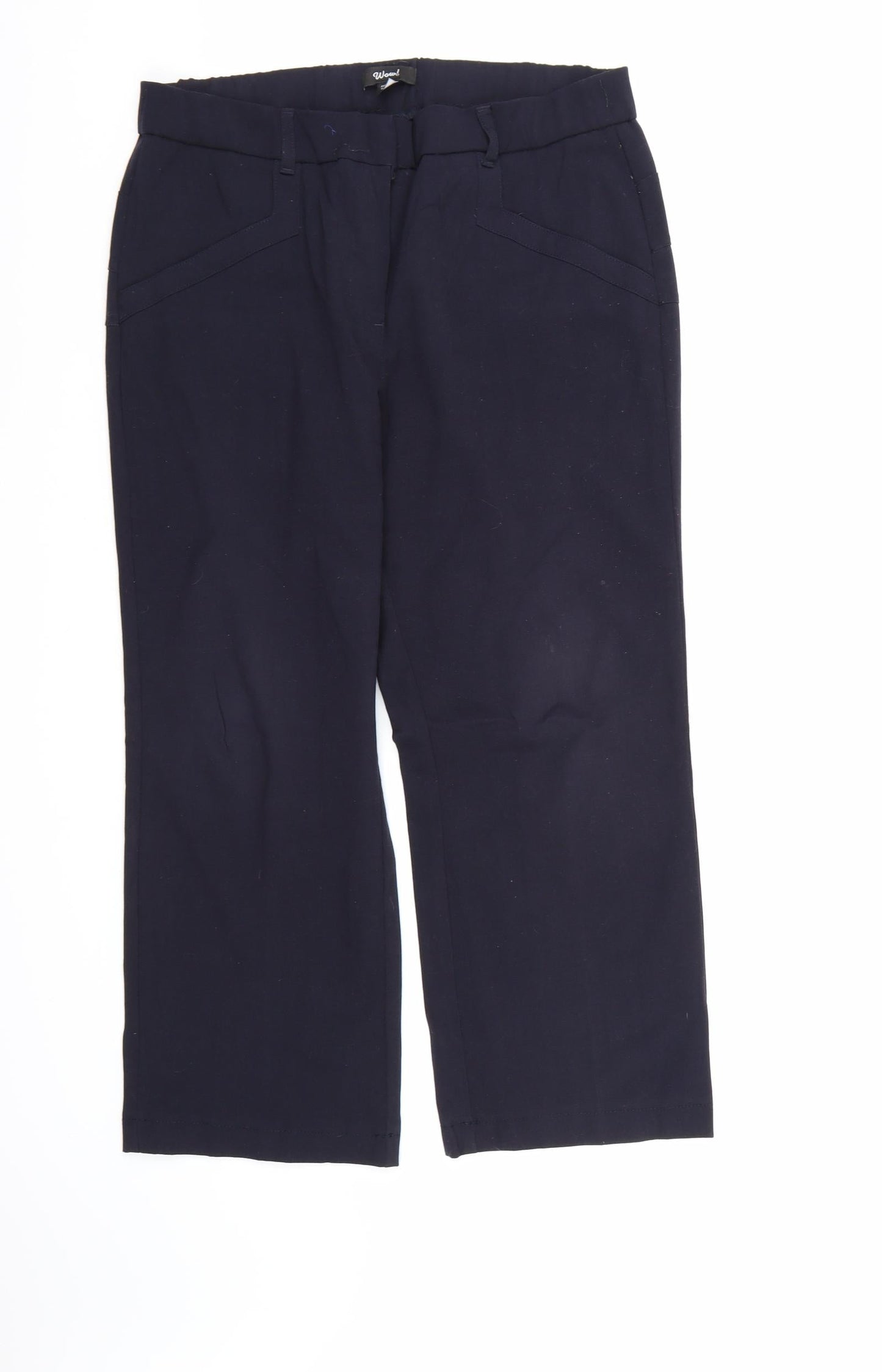 WOW Womens Blue  Rayon Trousers  Size 14 L24 in