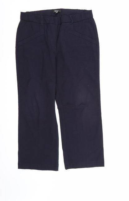 WOW Womens Blue  Rayon Trousers  Size 14 L24 in