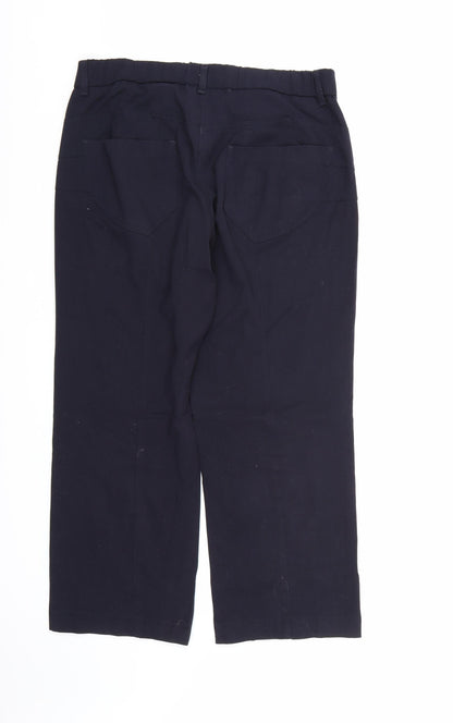 WOW Womens Blue  Rayon Trousers  Size 14 L24 in