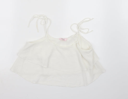 Miss Selfridge Womens White  Chiffon Cropped Tank Size 10