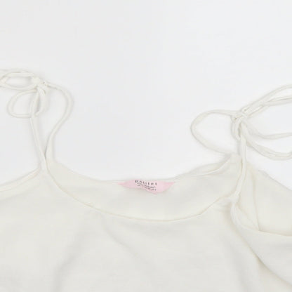 Miss Selfridge Womens White  Chiffon Cropped Tank Size 10