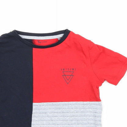 TU Boys Multicoloured Striped  Basic T-Shirt Size 8 Years