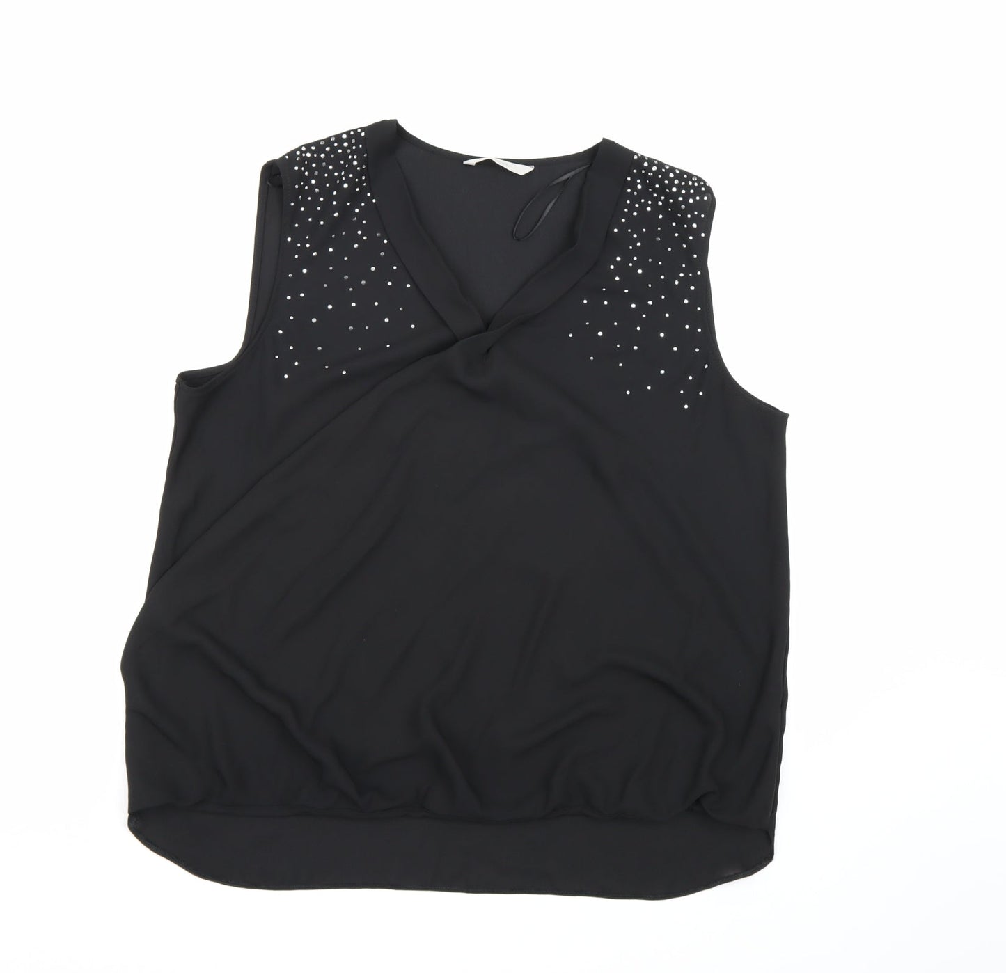 George Womens Black  Chiffon Basic Blouse Size 16