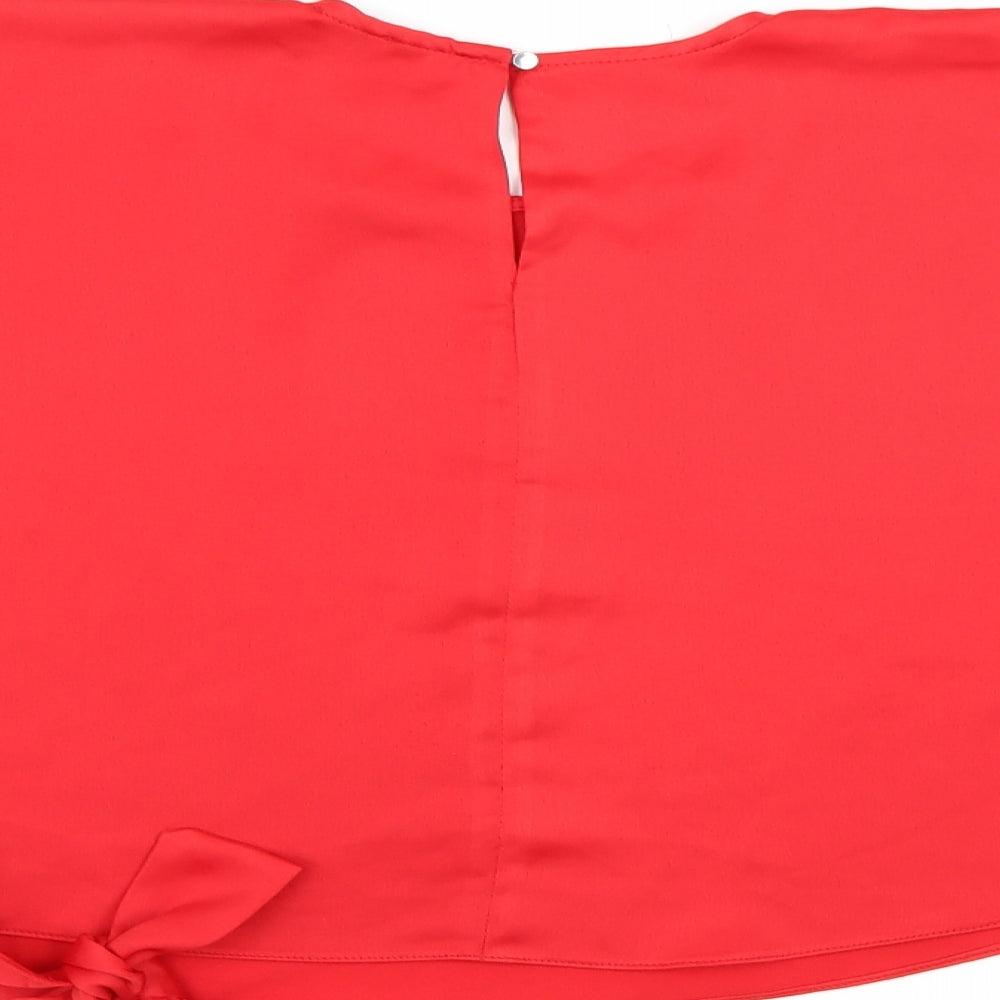 River Island Girls Red  Satin Basic T-Shirt Size 9-10 Years