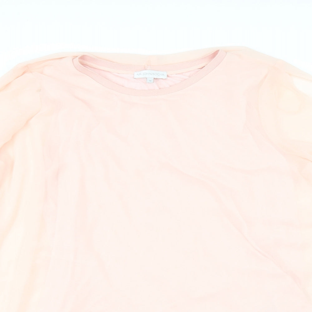 Womens UK Size 16 Debenhams Orange Basic Blouse