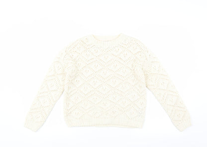 Primark Girls Ivory   Pullover Jumper Size 10-11 Years