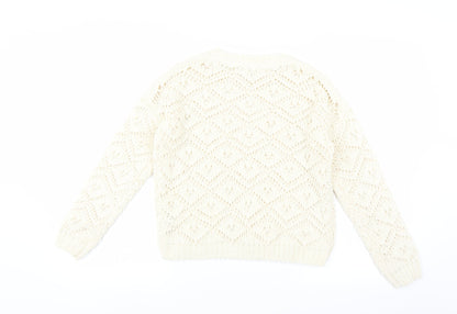 Primark Girls Ivory   Pullover Jumper Size 10-11 Years