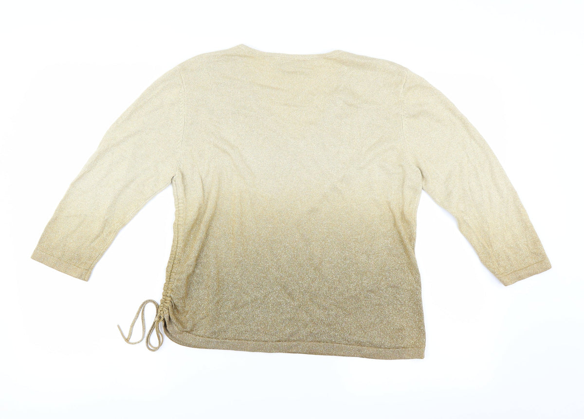 BHS Womens Gold   Pullover Jumper Size 18