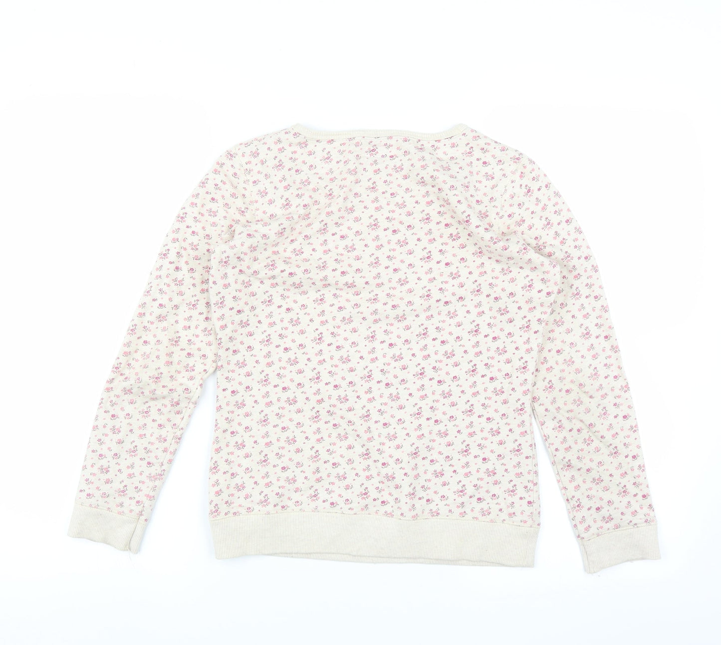 F&F Girls Beige Floral  Pullover Sweatshirt Size 12-13 Years