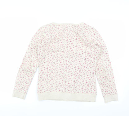 F&F Girls Beige Floral  Pullover Sweatshirt Size 12-13 Years