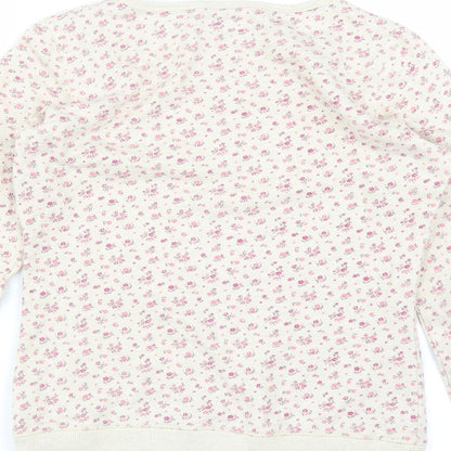 F&F Girls Beige Floral  Pullover Sweatshirt Size 12-13 Years