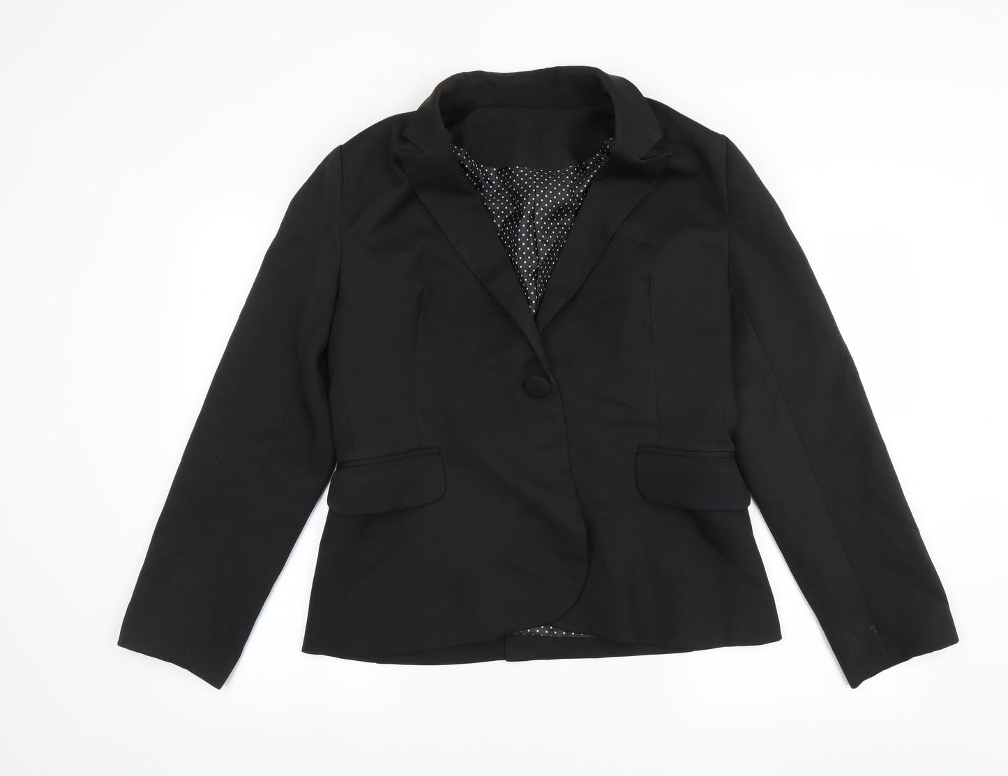 Womens UK Size L Preworn Regular Black Suit Jacket